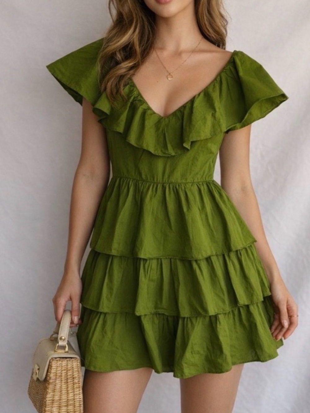 a new day Tiered Ruffle Mini Dress size M